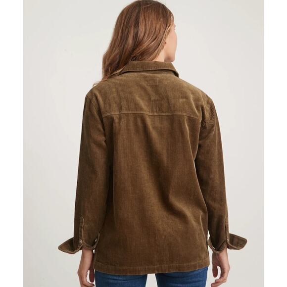 Marine Layer Jemma Overshirt Corduroy Trucker Jacket Military Olive Green NWT S - Picture 4 of 10